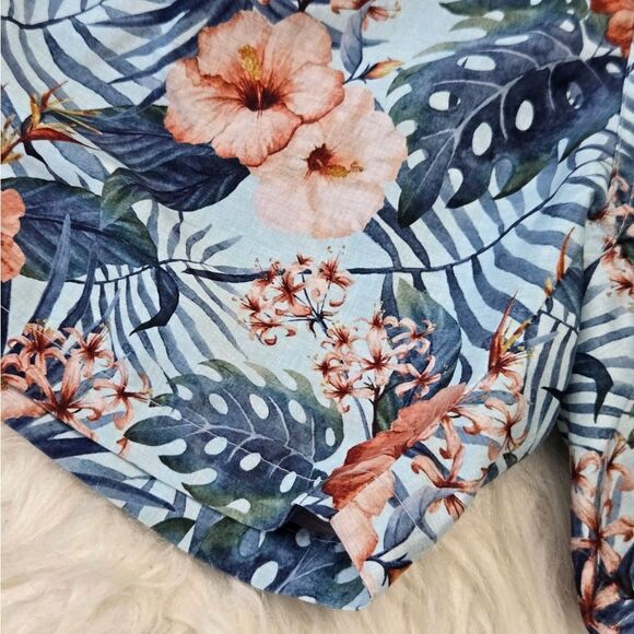 FRANKS Swim Shorts Mens Medium Hibiscus Floral Mesh Lined Tropical Trunks - Picture 5 of 11